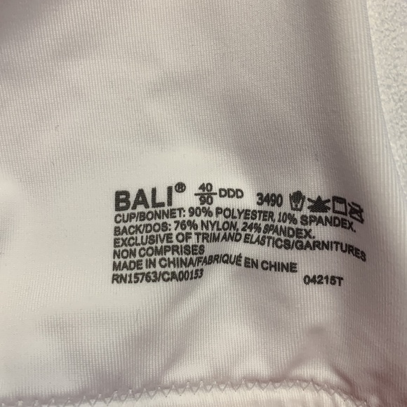 NWT BALI MINIMIZER WHITE BRA 40DDD - Picture 5 of 10